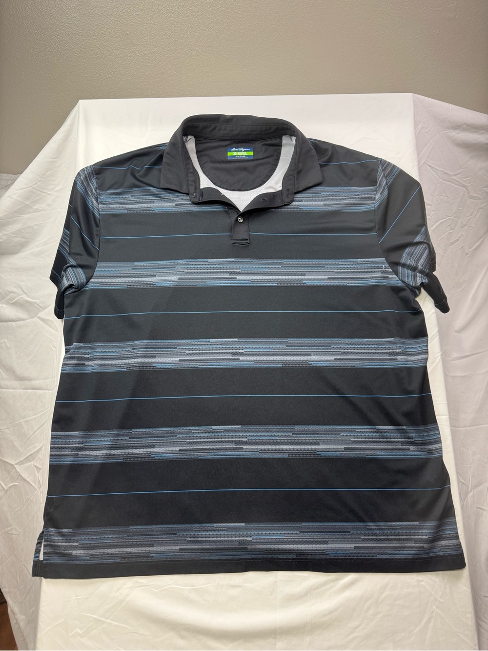 Hogan Black Polo with Blue Stripes